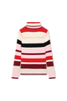Polo neck sweater or jumper Multico striped back view