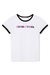 T-shirt encolure ronde logo Sonia Rykiel Blanc vue de face