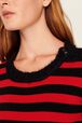 Robe midi rayée Jane Birkin femme Raye noir/rouge vue de détail 2