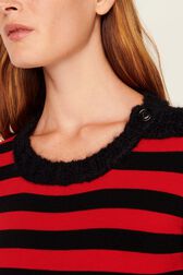 Robe midi rayée Jane Birkin femme Raye noir/rouge vue de détail 2