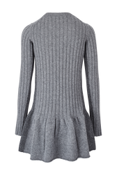 Robe danseuse courte laine et cachemire femme Gris vue de dos