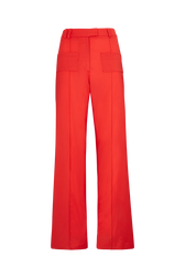 Women Tailored Straight-Leg Trousers Coral front view