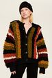 Blouson laine bouclette femme Multico raye crea vue de détail 2