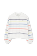 Striped offwhite cardigan Off white front view