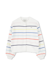 Striped offwhite cardigan Off white front view