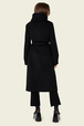 Manteau long double face en laine et cachemire noir Noir vue portée de dos