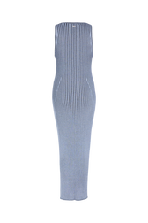 Robe débardeur longue à côtes Bleu vue de dos