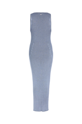Robe débardeur longue à côtes Bleu vue de dos
