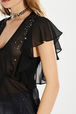 Blouse en mousseline Noir vue de détail 1