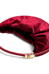 Domino medium velvet bag Claret details view 2