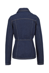 Women Denim Jacket Raw back view