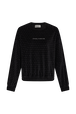Velvet sweatshirt Black front view