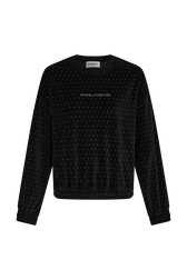 Sweatshirt en velours Noir vue de face