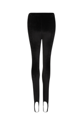 High-waisted velvet stirrup pants Black back view
