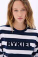 Striped short-sleeved crew-neck T-shirt Striped white/blue details view 2