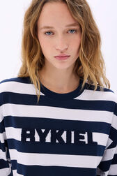 Striped short-sleeved crew-neck T-shirt Striped white/blue details view 2