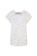 Embroidered percale dress Multico white front view