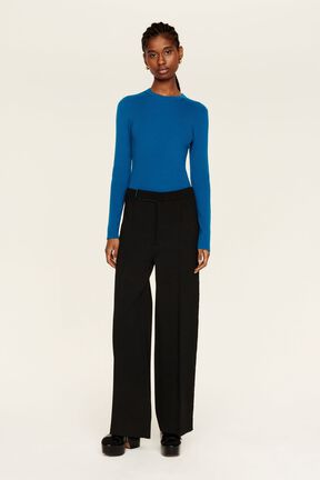 Women Two-Tone Pants Black details view 3