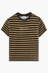 T-shirt velours rykiel rayé Noir vue de face