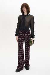 Jersey Pattern Trousers Claret front worn view