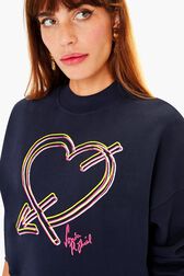 Sweatshirt crop cœur Navy vue de détail 2