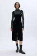 Robe à bretelles en velours Noir vue portée de face