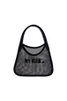RYKIEL rhinestone mesh bag Black front view