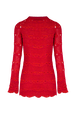 Robe courte rayures ajourées femme Raye fuchsia/corail vue de dos