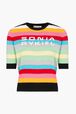 Multicolored Striped Sweater with Short Sleeves Multico front view