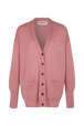 Cardigan in merino and silk Pink front view