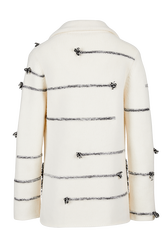 Veste laine intarsia charms femme Ecru vue de dos