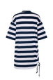 Robe rayée col rond manches courtes Raye blanc / bleu vue de dos