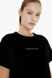 Women Velvet T-shirt Black back worn view