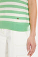 Striped short-sleeved crew-neck sweater Striped anise/white details view 1