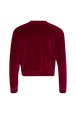 Long-Sleeved Velvet Sweater Rasberry back view