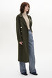 Manteau cintré double boutonnage en laine double face Kaki vue de détail 1