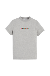 T-shirt multicolore signature femme Gris vue de face