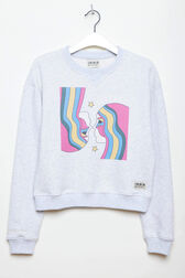 Girl Printed Cotton Sweater - Bonton x Sonia Rykiel Grey details view 6