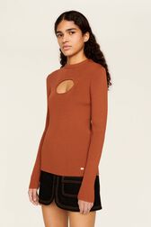 Top goutte uni femme Camel vue de détail 1