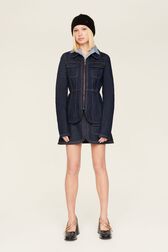 Women Denim Jacket Raw details view 1