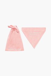 Bandana chien velours Rose vue de face