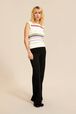 Women Multicolor Striped Openwork Tank Top Ecru details view 1
