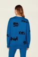 Women Sonia Rykiel logo Wool Grunge Sweater Blue duck back worn view