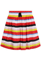 Jupe fille rayée broderie anglaise Multico vue de face