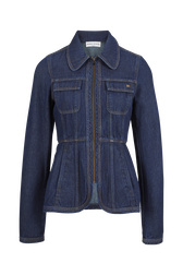 Women Denim Jacket Raw front view