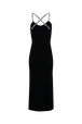 Robe fendue à bretelles maille femme Noir vue de dos