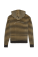 Pull à capuche velours femme Raye noir/kaki vue de dos