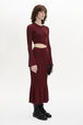 Bell Sleeve Crew-Neck Dress Claret details view 1
