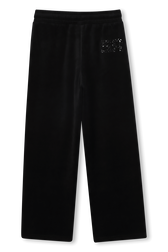 Black velvet pants Black back view