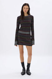 Rhinestone striped skirt Multico front worn view
